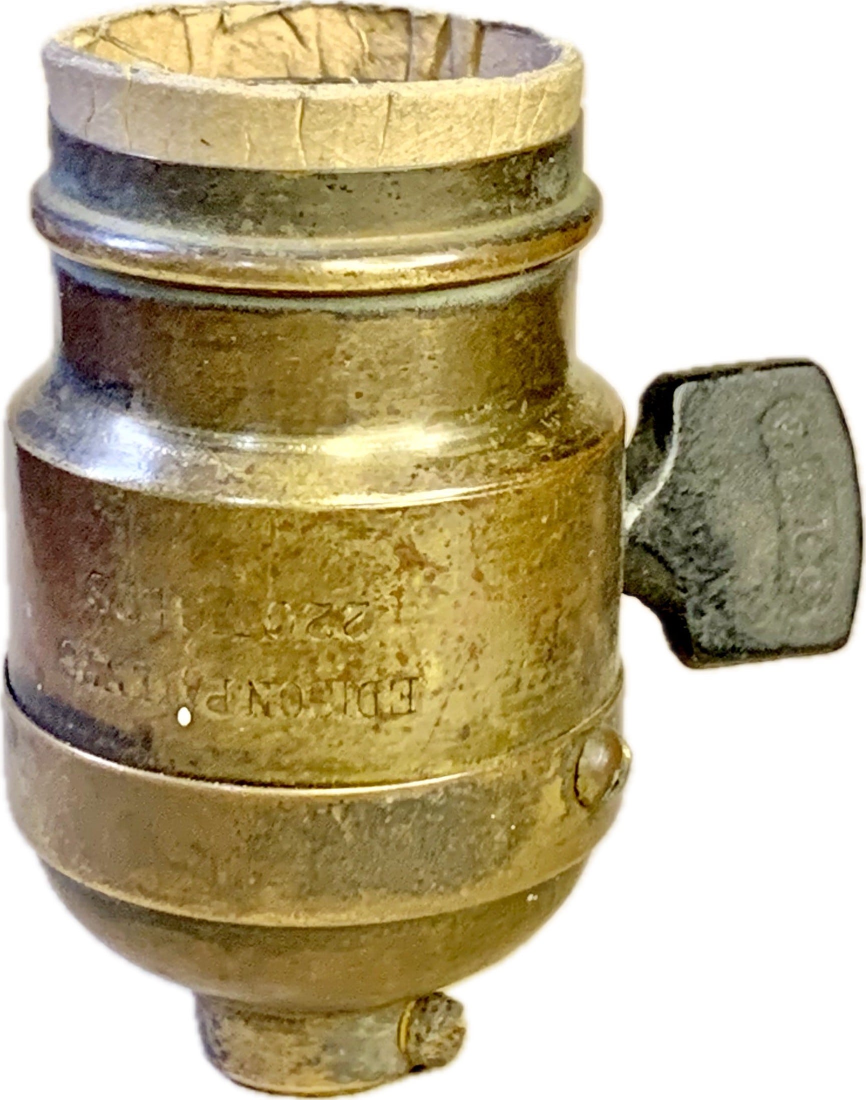 picture shows an early Edison - General Electric turn key socket available at The Lamp Repair Shop.